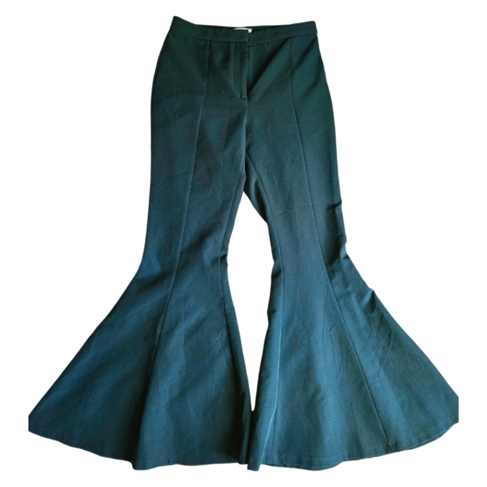 Uterque flare legged women's trouser dark green, no flaws